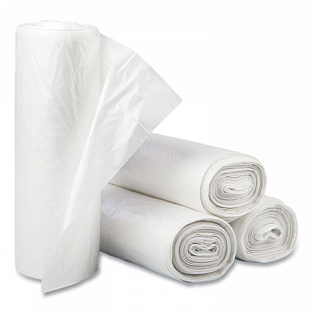 High-Density Commercial Can Liners, 30 gal, 13 mic, 30" x 37", Clear, Interleaved Roll, 25 Bags/Roll, 20 Rolls/Carton (S303713N)