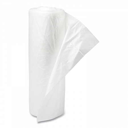 High-Density Commercial Can Liners, 30 gal, 13 mic, 30" x 37", Clear, Interleaved Roll, 25 Bags/Roll, 20 Rolls/Carton (S303713N)