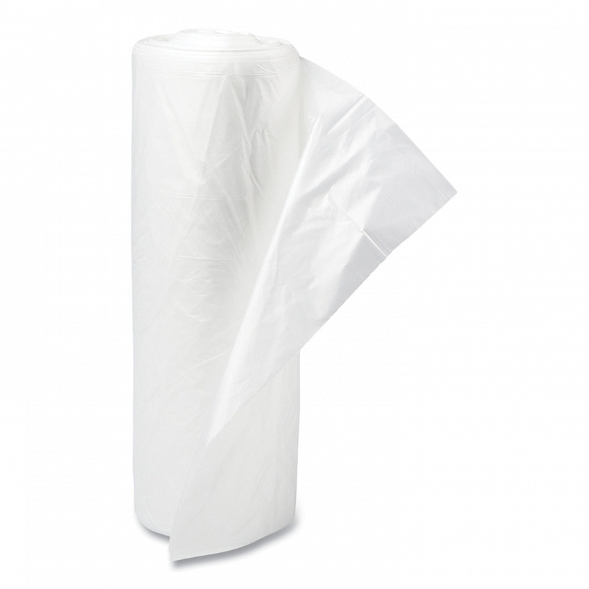 High-Density Commercial Can Liners, 30 gal, 13 mic, 30" x 37", Clear, Interleaved Roll, 25 Bags/Roll, 20 Rolls/Carton (S303713N)