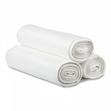 High-Density Commercial Can Liners, 30 gal, 13 mic, 30" x 37", Clear, Interleaved Roll, 25 Bags/Roll, 20 Rolls/Carton (S303713N)