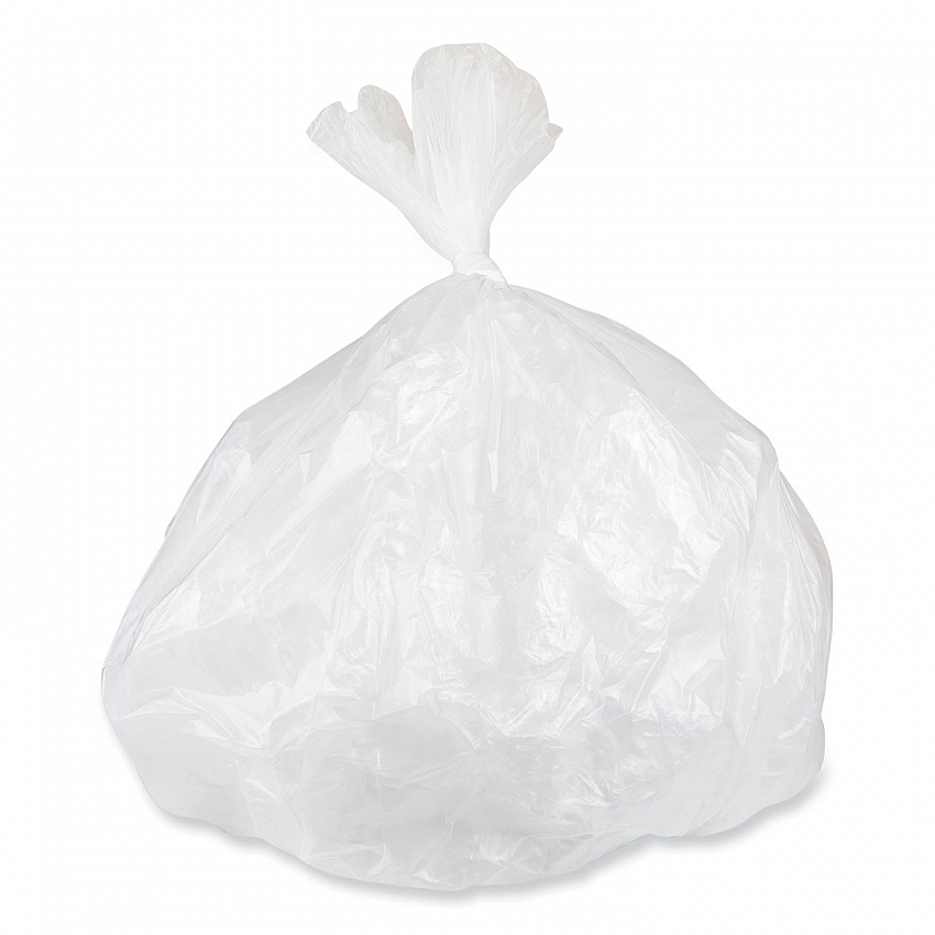 Low-Density Commercial Can Liners, 10 gal, 0.35 mil, 24" x 24", Clear, Perforated Roll, 50 Bags/Roll, 20 Rolls/Carton (SL2424LTN)