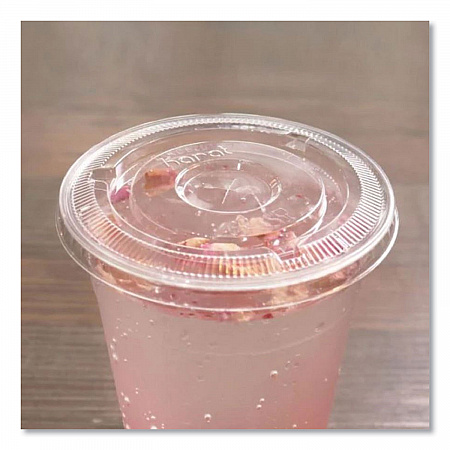 PET Lids, Flat with Straw Slot, Fits 12 oz to 24 oz Cold Cups, Plastic, Clear, 1,000/Carton (CKC626TS)