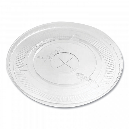 PET Lids, Flat with Straw Slot, Fits 32 oz Cold Cups, Plastic, Clear, 500/Carton (CKC107TS)