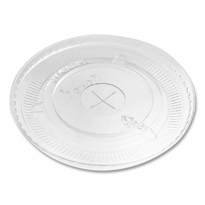 PET Lids, Flat with Straw Slot, Fits 32 oz Cold Cups, Plastic, Clear, 500/Carton (CKC107TS)