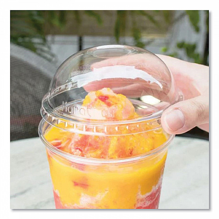 PET Lids, Dome Lid, Fits 32 oz Cold Cups, Plastic, Clear, 500/Carton (CKDL107)