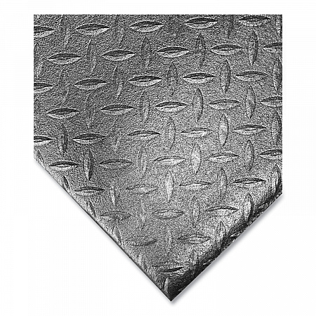 Tuff-Spun Foot-Lover Diamond Surface Mat, Rectangular, Black Diamond Embossed Surface, 24