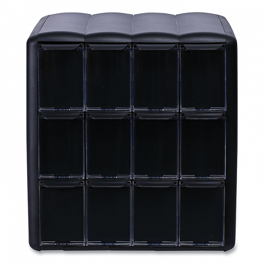 Four Column Merchandiser, 12 Compartments, 15.2 x 17.2 x 16.3, Black (25200002)