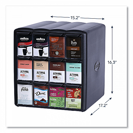 Four Column Merchandiser, 12 Compartments, 15.2 x 17.2 x 16.3, Black (25200002)