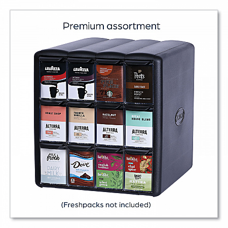 Four Column Merchandiser, 12 Compartments, 15.2 x 17.2 x 16.3, Black (25200002)