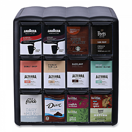 Four Column Merchandiser, 12 Compartments, 15.2 x 17.2 x 16.3, Black (25200002)