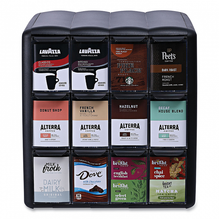 Four Column Merchandiser, 12 Compartments, 15.2 x 17.2 x 16.3, Black (25200002)