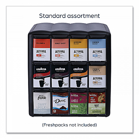 Four Column Merchandiser, 12 Compartments, 15.2 x 17.2 x 16.3, Black (25200002)
