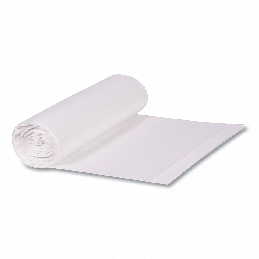 Low-Density Waste Can Liners, 23 gal, 0.9 mil, 28" x 45", Clear, Perforated Roll, 25 Bags/Roll, 8 Rolls/Carton (2845SJC)