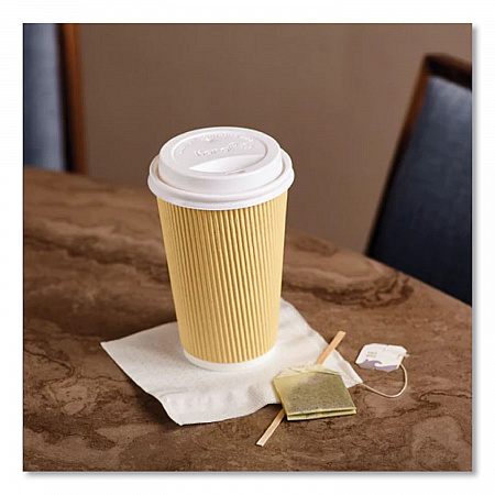 Hot Cup Lids, Sipper Lid, Fits 10 oz to 24 oz Hot Cups, Plastic, White, 1,000/Carton (CKDL516WPP)