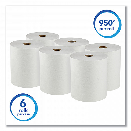 Essential High Capacity Hard Roll Towels for Business, Absorbency Pockets, 1-Ply, 8