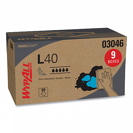 L40 Towels, POP-UP Box, 10.8 x 10, White, 90/Box, 9 Boxes/Carton (03046)