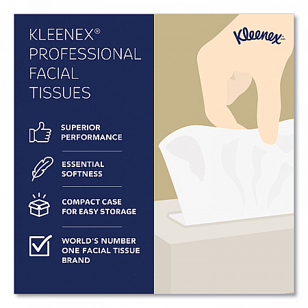White Facial Tissue for Business, 2-Ply, 125 Sheets/Box, 12 Boxes/Carton (03076)