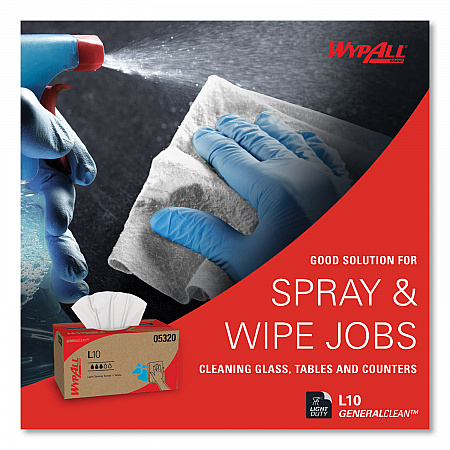 L10 Towels, POP-UP Box, 1-Ply, 9 x 10.5, White, 125/Box, 18 Boxes/Carton (05320)