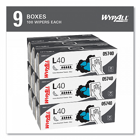 L40 Towels, POP-UP Box, 9.8 x 16.4, Blue, 100/Box, 9 Boxes/Carton (05740)