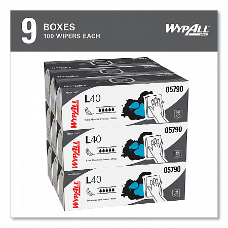 L40 Towels, POP-UP Box, 16.4 x 9.8, White, 100/Box, 9 Boxes/Carton (05790)