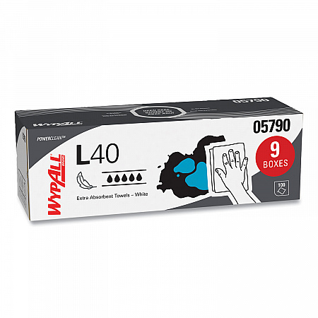 L40 Towels, POP-UP Box, 16.4 x 9.8, White, 100/Box, 9 Boxes/Carton (05790)