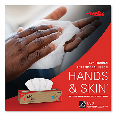 L30 Towels, POP-UP Box, 16.4 x 9.8, White, 100/Box, 8 Boxes/Carton (05800)