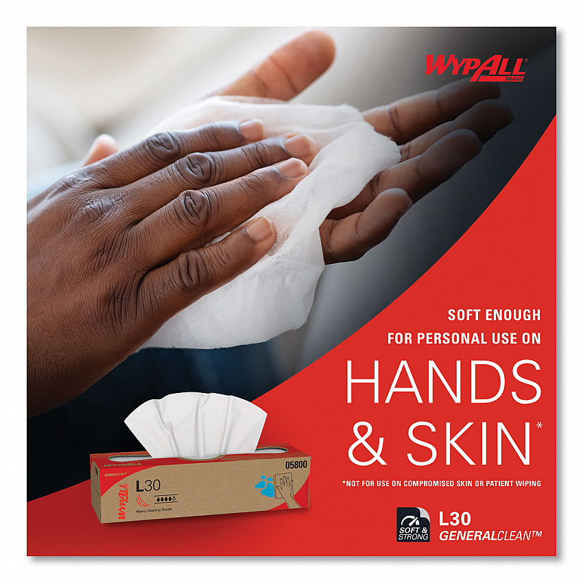 L30 Towels, POP-UP Box, 16.4 x 9.8, White, 100/Box, 8 Boxes/Carton (05800)