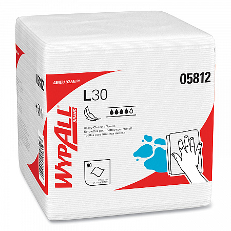 L30 Towels, Quarter Fold, 12.5 x 12, 90/Polypack, 12 Polypacks/Carton (05812)