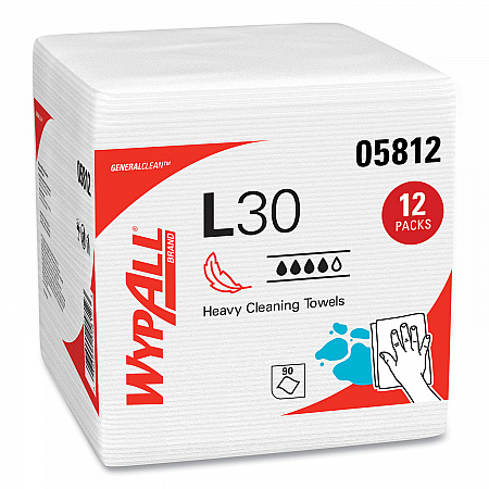 L30 Towels, Quarter Fold, 12.5 x 12, 90/Polypack, 12 Polypacks/Carton (05812)
