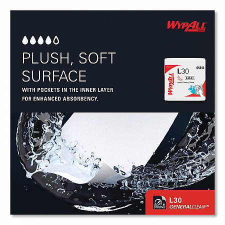 L30 Towels, Quarter Fold, 12.5 x 12, 90/Polypack, 12 Polypacks/Carton (05812)
