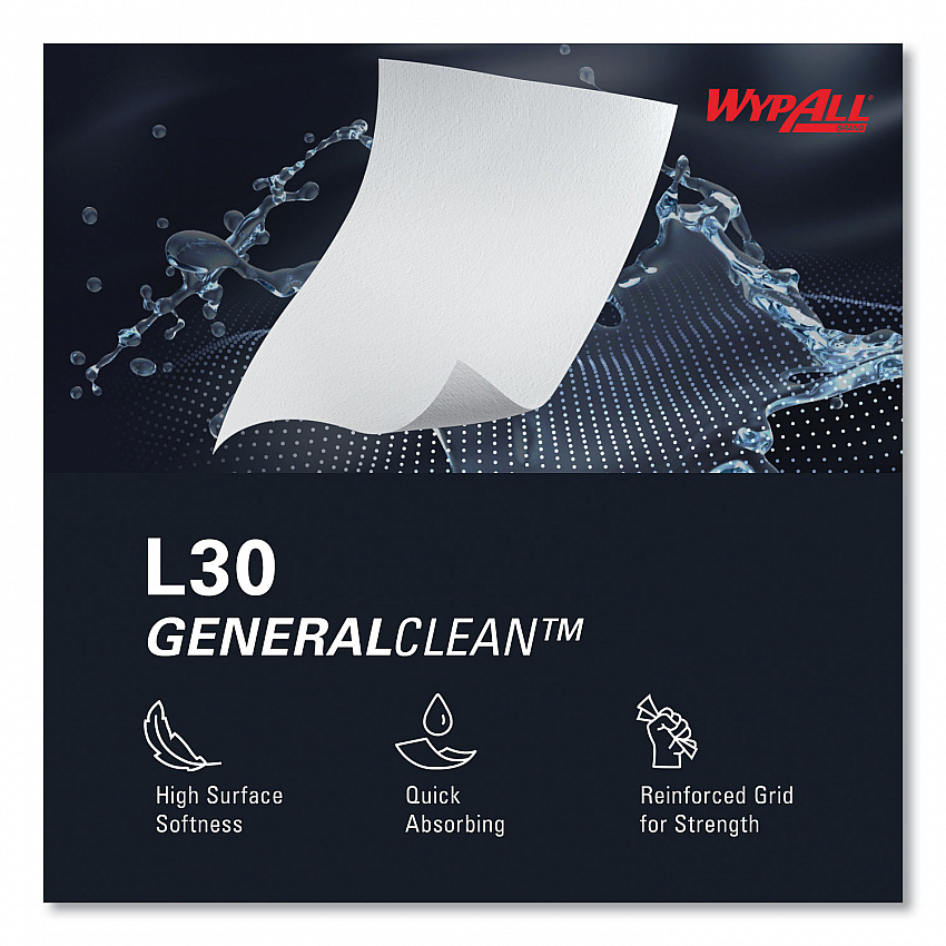L30 Towels, 12.4 x 12.2, White, 875/Roll (05841)