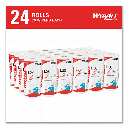 L30 Towels, 11 x 10.4, White, 70 Sheets/Roll (05843)