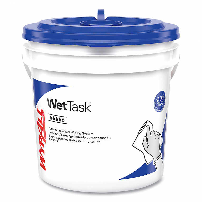 Power Clean Wipers for WetTask Customizable Wet Wiping System with (1) Bucket, 6 x 12, Unscented, 95/Roll, 6 Rolls/Carton (06001)