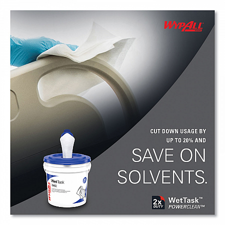 Power Clean Wipers for WetTask Customizable Wet Wiping System with (1) Bucket, 6 x 12, Unscented, 95/Roll, 6 Rolls/Carton (06001)
