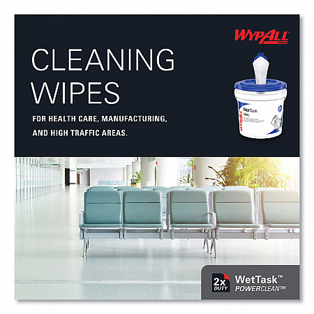Power Clean Wipers for WetTask Customizable Wet Wiping System with (1) Bucket, 6 x 12, Unscented, 95/Roll, 6 Rolls/Carton (06001)