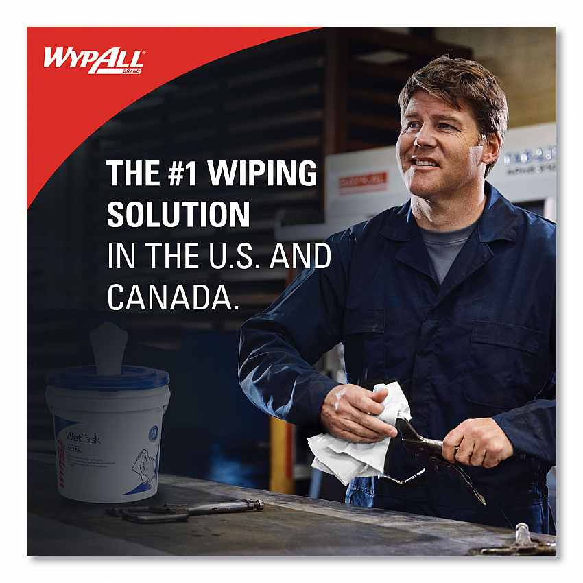 Power Clean Wipers for Solvents WetTask Customizable Wet Wiping System, Wipers Only, 9 x 15, White, 275/Roll, 2 Rolls/Carton (06006)