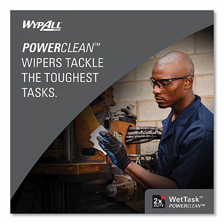 Power Clean Wipers for Solvents WetTask Customizable Wet Wiping System, Wipers Only, 9 x 15, White, 275/Roll, 2 Rolls/Carton (06006)