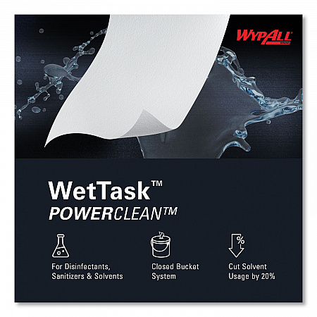Power Clean Wipers for Solvents WetTask Customizable Wet Wiping System, Wipers Only, 9 x 15, White, 275/Roll, 2 Rolls/Carton (06006)