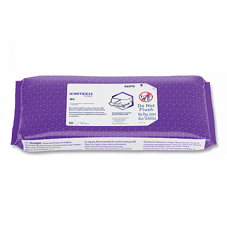 W4 PreSat Alcohol Wipers, 70% IPA, 1-Ply, 9 x 11, White, 40/Pack, 10 Packs/Carton (06070)