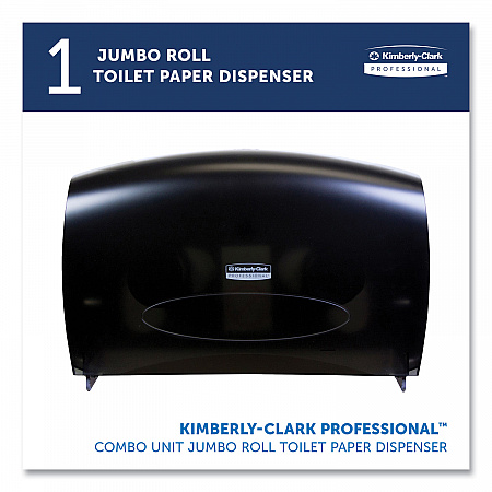 Cored JRT Jumbo Combination Tissue Dispenser, 20.4 x 5.8 x 13.1, Smoke/Gray (09551)