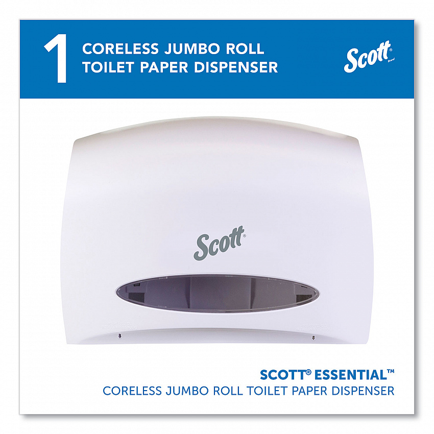 Essential Coreless Jumbo Roll Tissue Dispenser, 14.25 x 6 x 9.75, White (09603)