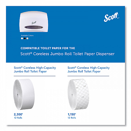 Essential Coreless Jumbo Roll Tissue Dispenser, 14.25 x 6 x 9.75, White (09603)