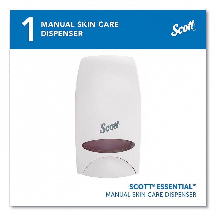 Essential Manual Skin Care Dispenser, 1,000 mL, 5 x 5.25 x 8.38, White (92144)