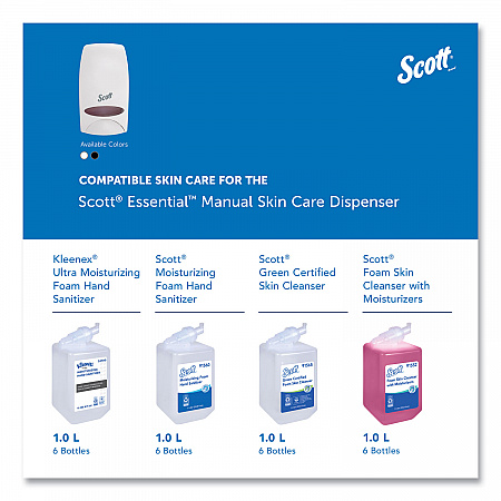 Essential Manual Skin Care Dispenser, 1,000 mL, 5 x 5.25 x 8.38, White (92144)