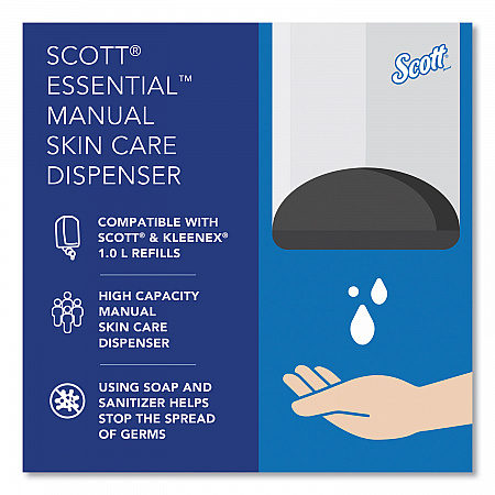 Essential Manual Skin Care Dispenser, 1,000 mL, 5 x 5.25 x 8.38, White (92144)