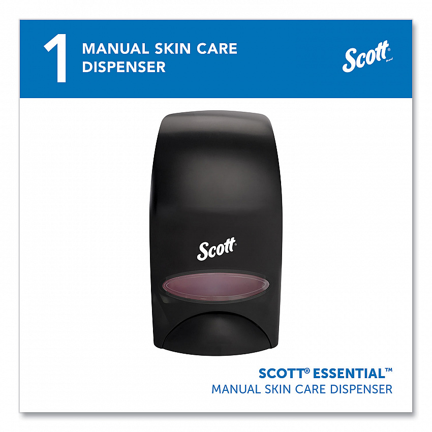 Essential Manual Skin Care Dispenser, For Traditional Business, 1,000 mL, 5 x 5.25 x 8.38, Black (92145)