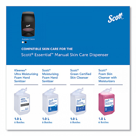 Essential Manual Skin Care Dispenser, For Traditional Business, 1,000 mL, 5 x 5.25 x 8.38, Black (92145)