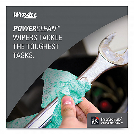 Power Clean ProScrub Pre-Saturated Wipes, 9.5 x 12, Citrus Scent, Green, 75/Bucket, 6 Buckets/Carton (91371CT)