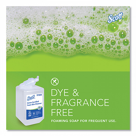 Essential Green Certified Foam Skin Cleanser Refill, Unscented, 1 L (91565)