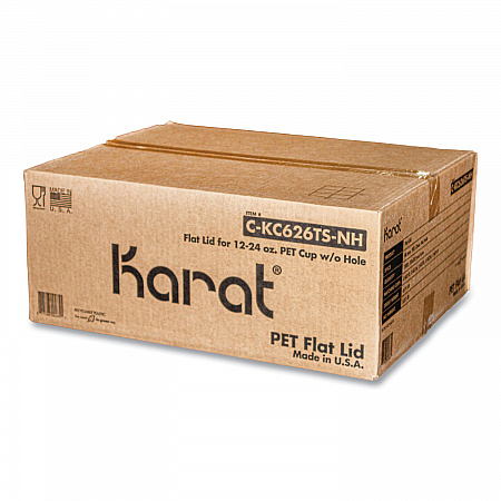 PET Lids, No Hole Flat Lid, 12 oz to 24 oz Cold Cups, Plastic, Clear, 1,000/Carton (CKC626TSNH)